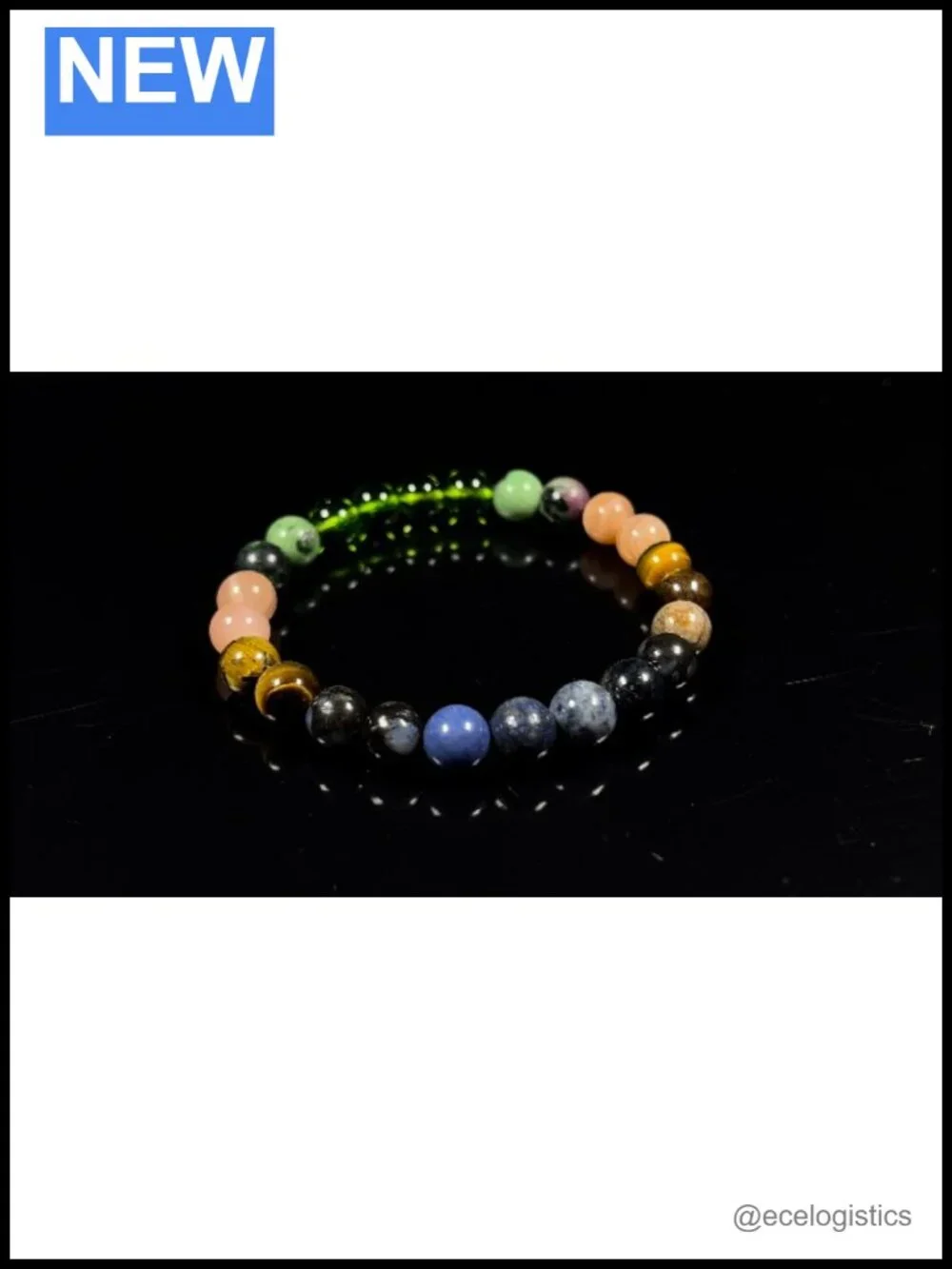 Leo Birthstone Bracelet 8mm Gemstone Zodiac Stretch Bracelet